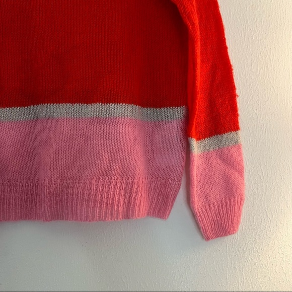Jacqueline de Yong Addison Sweater Open Weave Color Pop Stripe Sweater Sz S EUC - Picture 11 of 16